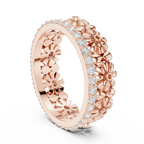 0.57 CTW White Gold D Color Moissanite Floral Eternity Wedding Band
