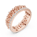 0.57 CTW White Gold D Color Moissanite Floral Eternity Wedding Band