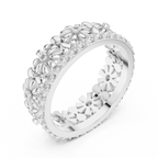 0.57 CTW White Gold D Color Moissanite Floral Eternity Wedding Band