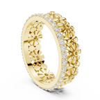 0.57 CTW White Gold D Color Moissanite Floral Eternity Wedding Band