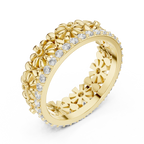 0.57 CTW White Gold D Color Moissanite Floral Eternity Wedding Band