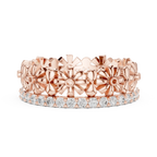 0.57 CTW White Gold D Color Moissanite Floral Eternity Wedding Band