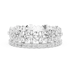 0.57 CTW White Gold D Color Moissanite Floral Eternity Wedding Band