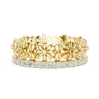 0.57 CTW White Gold D Color Moissanite Floral Eternity Wedding Band