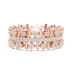 0.71 CTW Gold VVS1 Lab Diamond Art Deco Wedding Band