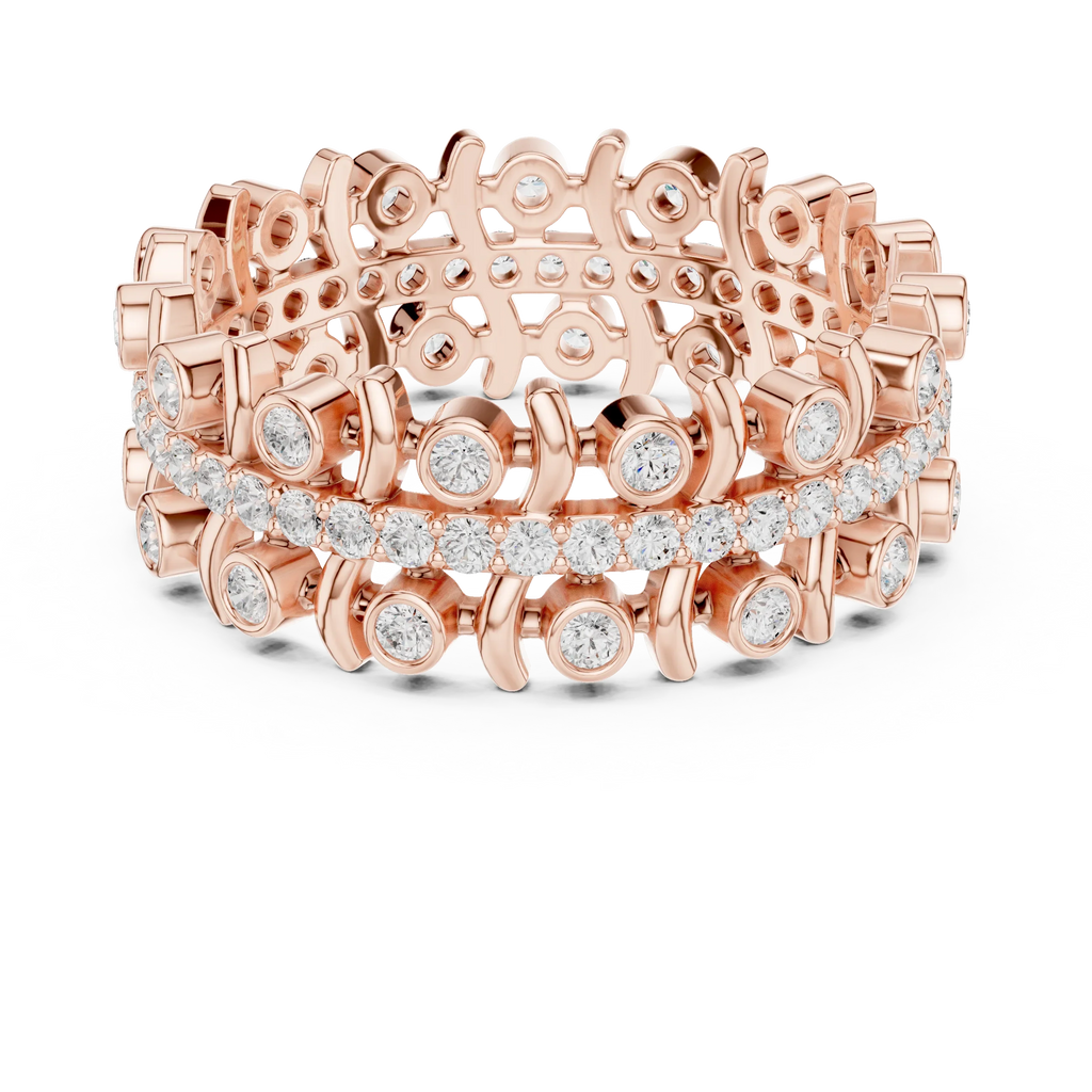 0.71 CTW Gold VVS1 Lab Diamond Art Deco Wedding Band