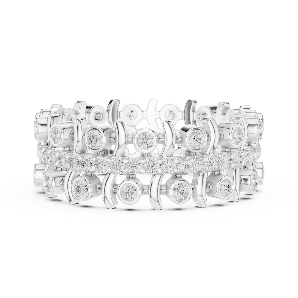 0.71 CTW Gold VVS1 Lab Diamond Art Deco Wedding Band