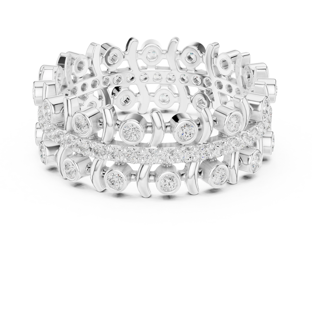 0.71 CTW Gold VVS1 Lab Diamond Art Deco Wedding Band