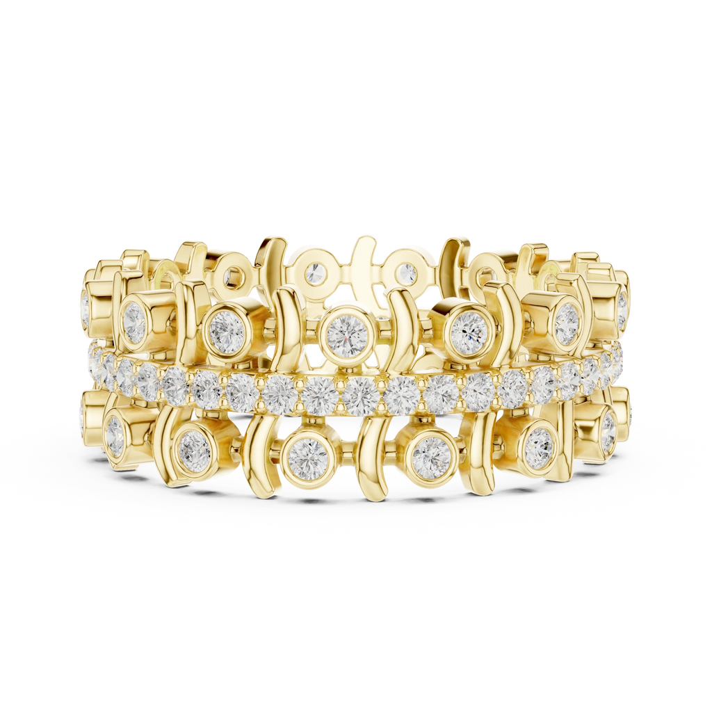 0.71 CTW Gold VVS1 Lab Diamond Art Deco Wedding Band