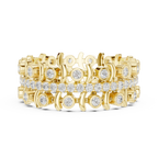 0.71 CTW Gold VVS1 Lab Diamond Art Deco Wedding Band