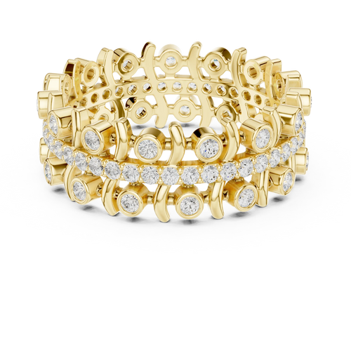 0.71 CTW Gold VVS1 Lab Diamond Art Deco Wedding Band