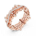 0.46 CTW 14K Gold VVS Lab Diamond Curved Crown Vintage Wedding Band