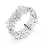 0.46 CTW 14K Gold VVS Lab Diamond Curved Crown Vintage Wedding Band