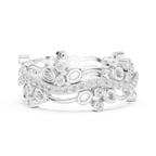 0.46 CTW 14K Gold VVS Lab Diamond Curved Crown Vintage Wedding Band