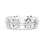 14K Gold Art Deco Geometric VVS Moissanite Wedding Band