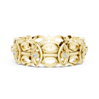 14K Gold Art Deco Geometric VVS Moissanite Wedding Band