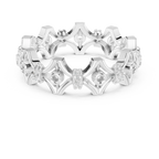 0.28 CTW 18K White Gold VVS1 Moissanite Vintage Filigree Wedding Band