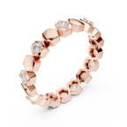 0.31 CTW Hexagon Eternity Band Rose Gold Round D Color VVS1 Moissanite Wedding Ring