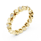 0.31 CTW Hexagon Eternity Band Rose Gold Round D Color VVS1 Moissanite Wedding Ring