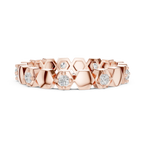 0.31 CTW Hexagon Eternity Band Rose Gold Round D Color VVS1 Moissanite Wedding Ring
