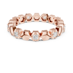 0.31 CTW Hexagon Eternity Band Rose Gold Round D Color VVS1 Moissanite Wedding Ring