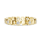 0.31 CTW Hexagon Eternity Band Rose Gold Round D Color VVS1 Moissanite Wedding Ring
