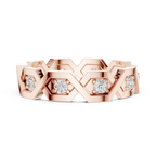 0.35 CTW VVS1 Round Lab Grown 14K Yellow Gold Hexagon Wedding Band