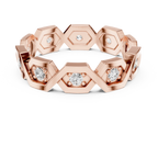0.35 CTW VVS1 Round Lab Grown 14K Yellow Gold Hexagon Wedding Band