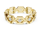 0.35 CTW VVS1 Round Lab Grown 14K Yellow Gold Hexagon Wedding Band