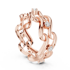 14K White Gold 0.25 CTW Round Moissanite Infinity Swirl Stacking Ring