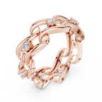 14K White Gold 0.25 CTW Round Moissanite Infinity Swirl Stacking Ring