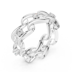 14K White Gold 0.25 CTW Round Moissanite Infinity Swirl Stacking Ring