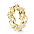14K White Gold 0.25 CTW Round Moissanite Infinity Swirl Stacking Ring