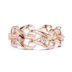 14K White Gold 0.25 CTW Round Moissanite Infinity Swirl Stacking Ring