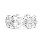 14K White Gold 0.25 CTW Round Moissanite Infinity Swirl Stacking Ring