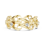 14K White Gold 0.25 CTW Round Moissanite Infinity Swirl Stacking Ring