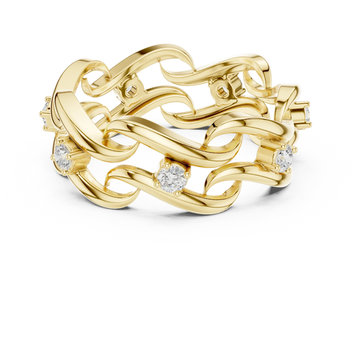 14K White Gold 0.25 CTW Round Moissanite Infinity Swirl Stacking Ring