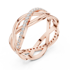 0.38 CTW Criss Cross Infinity 10K Gold D Color Round Lab Diamond Wedding Band