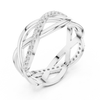 0.38 CTW Criss Cross Infinity 10K Gold D Color Round Lab Diamond Wedding Band