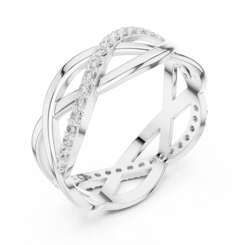 0.38 CTW Criss Cross Infinity 10K Gold D Color Round Lab Diamond Wedding Band