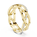 0.38 CTW Criss Cross Infinity 10K Gold D Color Round Lab Diamond Wedding Band