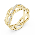 0.38 CTW Criss Cross Infinity 10K Gold D Color Round Lab Diamond Wedding Band