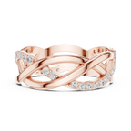 0.38 CTW Criss Cross Infinity 10K Gold D Color Round Lab Diamond Wedding Band