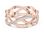 0.38 CTW Criss Cross Infinity 10K Gold D Color Round Lab Diamond Wedding Band