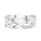 0.38 CTW Criss Cross Infinity 10K Gold D Color Round Lab Diamond Wedding Band