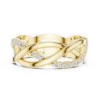 0.38 CTW Criss Cross Infinity 10K Gold D Color Round Lab Diamond Wedding Band