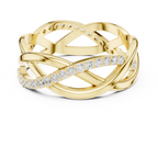 0.38 CTW Criss Cross Infinity 10K Gold D Color Round Lab Diamond Wedding Band