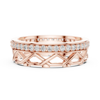 Geometric Lattice 0.41 CTW 14K Gold Round Moissanite Eternity Band