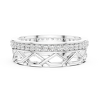 Geometric Lattice 0.41 CTW 14K Gold Round Moissanite Eternity Band