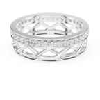 Geometric Lattice 0.41 CTW 14K Gold Round Moissanite Eternity Band